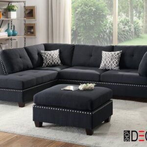 Bộ ghế sofa đính hạt chữ L cùng 1 đôn-PK-GS-105