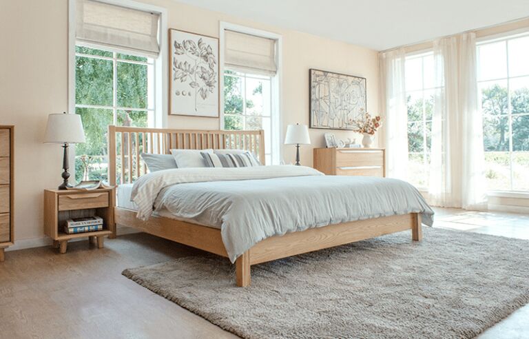 GIƯỜNG GỖ TỰ NHIÊN TRANG NHÃ-PN-GN-107