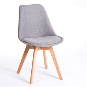 Ghế cafe Eames Tulip bọc nỉ chân gỗ-PK-G-111