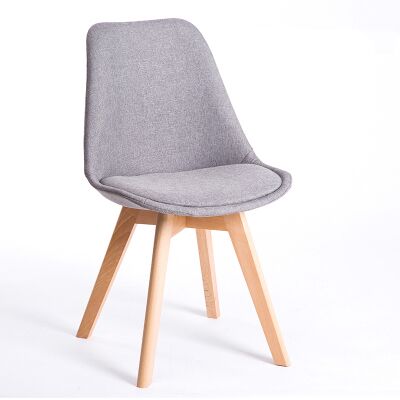 Ghế cafe Eames Tulip bọc nỉ chân gỗ-PK-G-111
