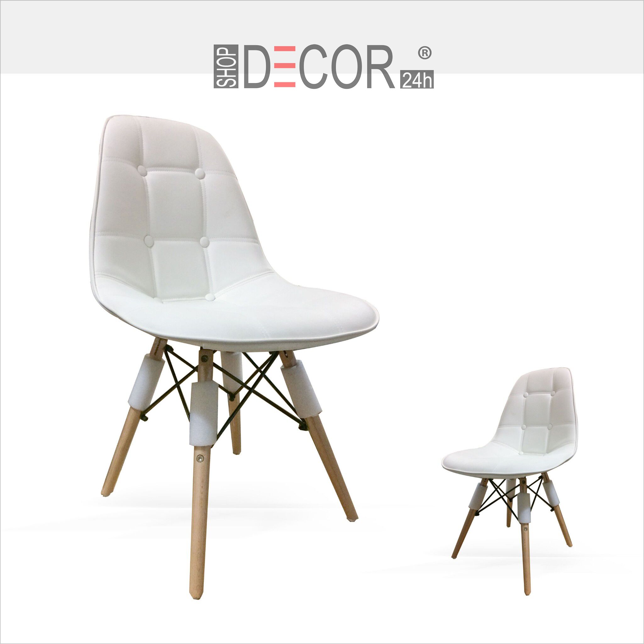 Ghế Eames Radian có cúc chân gỗ- PK-G-109
