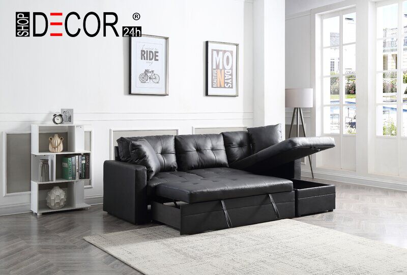Ghế sofa giường chữ L cao cấp bọc da-PK-GS-112