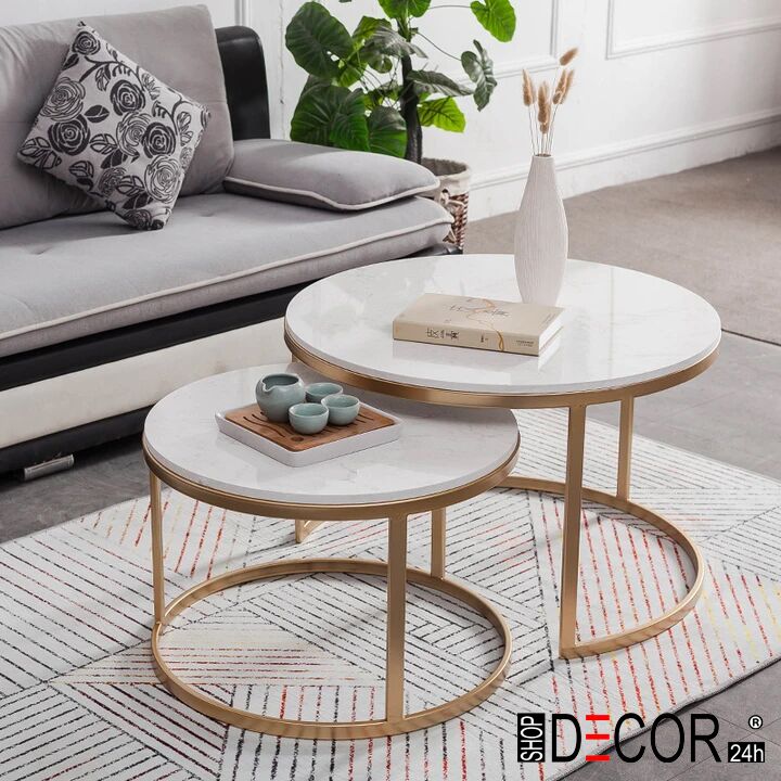 Bàn trà đôi mặt đá tự nhiên cao cấp- PK-BT-111