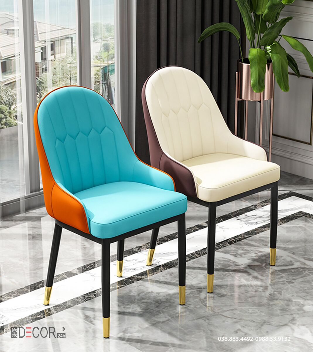 Ghế MONET BỌC DA CHÂN SẮT SƠN TĨNH ĐIỆN PK-GBD-102